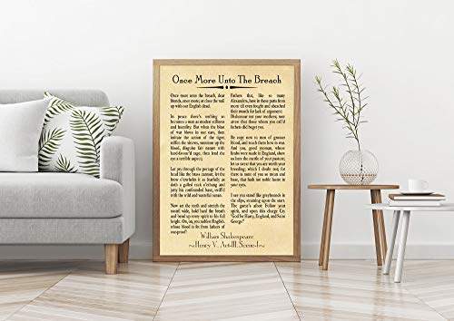 Image of Wallbuddy Once More Unto the Breach Shakespeare Speech Henry V Speech (50cm x 70cm, Parchment)
