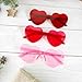 AFNWQI Valentines Day Heart Sunglasses, Heart Shaped Sunglasses, Rimless Sun-glasses, Red Pink Colored Glasses, Heart Glasses, Heart Sunglasses for Women, Party Glasses, Valentines Day Decorations