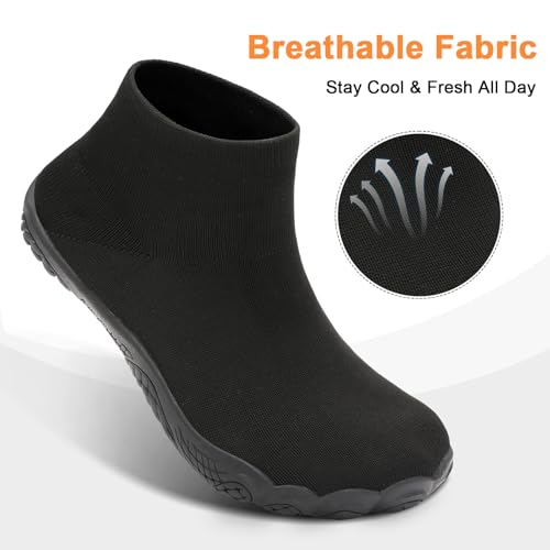 Image of Barefoot Socks Shoes for Women Men | Wide Toe Box, Zero Drop Feel, Slip-On Sock Fit, Durable Rubber Sole, Removable Insole, for Gym, Beach, Travel, Outdoors