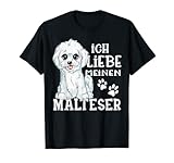 Photo Gallery grazioso cane maltese con scritta in lingua tedesca "ich liebe meine malteser maglietta Photo Gallery grazioso cane maltese con scritta in lingua tedesca "ich liebe meine malteser maglietta