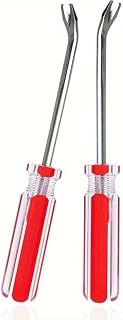 Upholstery Staple Remover Tool V-Tip Nail & Rivet Puller with Red Transparent Handle Metal Construction Furniture Tack Lifting