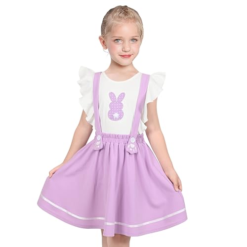 Image of Sunny Fashion Girls Dress Easter Bunny Ears Headband Egg Hunt Size 3-8