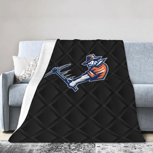 XRPUONG UTEP Miners Fleece Blanket Very Soft Microfiber Flannel Blanket for Couch Warm and Cozy for All Seasons