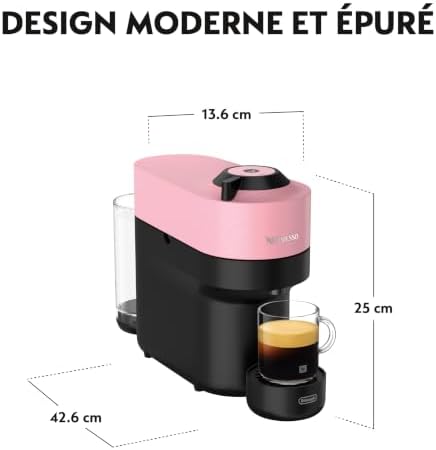 Nespresso De'Longhi Machine à Café Vertuo POP Rose, Capsules café Vertuo seulement, Technologie Centrifusion, 5 Tailles de Tasses + Kit de Bienvenue, Design Compact, Arrêt Automatique, ENV90.P - Image 5