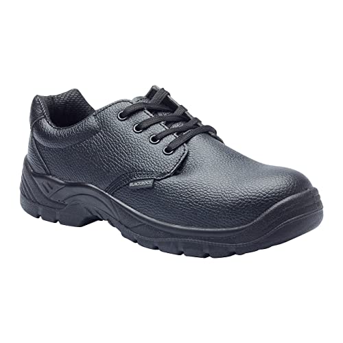 Blackrock Gibson S1-P Lightweight Uniform Safety Shoe, Anti Static Black Leather Shoe with Steel Toe Cap and Protective Steel Midsole, Work Shoes Ideal for Staff Uniform, Managers, Size 10 /EU 44