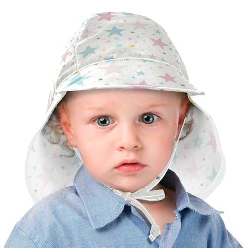Kid Beach Hats Boys Water Hats Girls UPF 50+ Large Brim Travel Essentials Multicolored Stars2