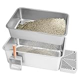 Vinisnugs Litter Box – Extra Large 23.5" Odor-Resistant Double-Layer Sifting Design with Leak-Proof Liner, Easy-to-Clean & Durable, Includes Litter Scoop – for Kittens, Seniors & Multiple Cats