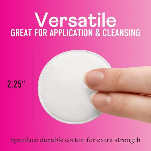 swisspers premium cotton rounds - 100 chlorine free cotton face pads for makeup nail polish removal - dermatologist tested and hypoallergenic made in usa - 100 pads pack of 3