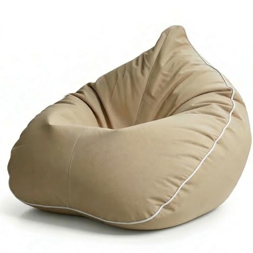 Aiire Poltrona Pouf da Esterno in Olefina - Puff a Sacco XXL Design Moderni con Imbottitura - Bean Bag Gigante per Giardino e Piscina - Cuscino da Lettura, Puffo per Sedersi Beige
