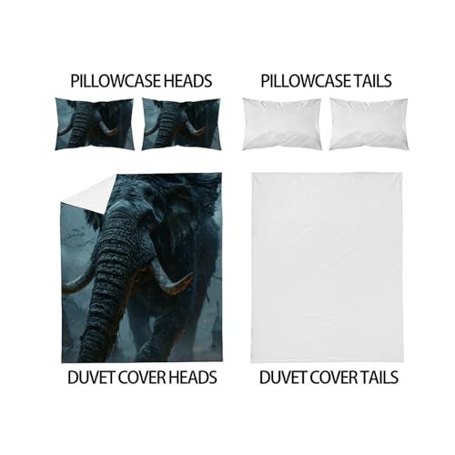 Housse de couette éléphant literie microfibre pour des nuits douces - 4