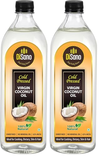 Image of DiSano Cold Pressed Virgin Coconut Oil, 250 ml (Pack of 2)