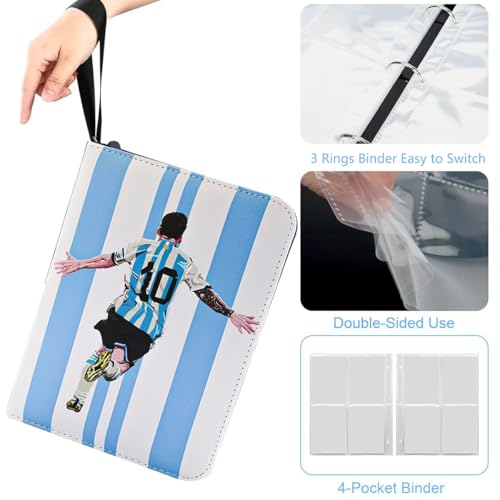 Image of PATPAT 400 Pockets Soccer Card Binder Autographed Cards Storage Bag Waterproof PU Zipper Card Holder Multi Purpose Card Organizer Bag for Game Cards, Collectible Cards, Basketball Cards