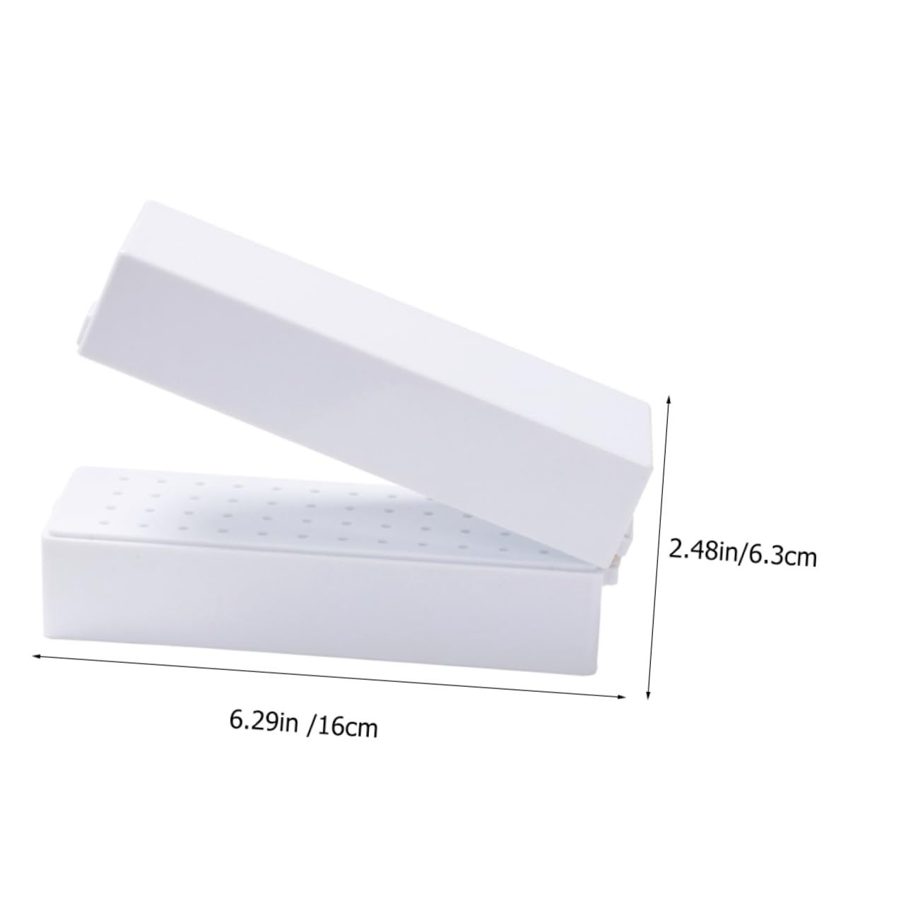 EXCEART Caja De Brocas para Uñas con 48 Agujeros Organizador Compacto para Almacenamiento De Brocas De Manicura Y Pedicura Mantiene Orden Y Limpieza En Escritorio 6.29X2.48X1.96In