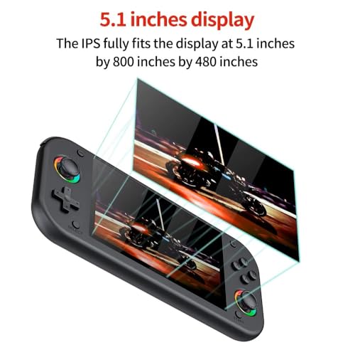 Image of Cubonic M26 Portable Gaming Console, Beige, 5.1 inch HD Display, 20000+ Preloaded Retro Games, Built-in Stereo Speakers, Expandable Storage, Classic Controls, RGB Dual Joystick, 3000mah Battery Life (VividGo M26)