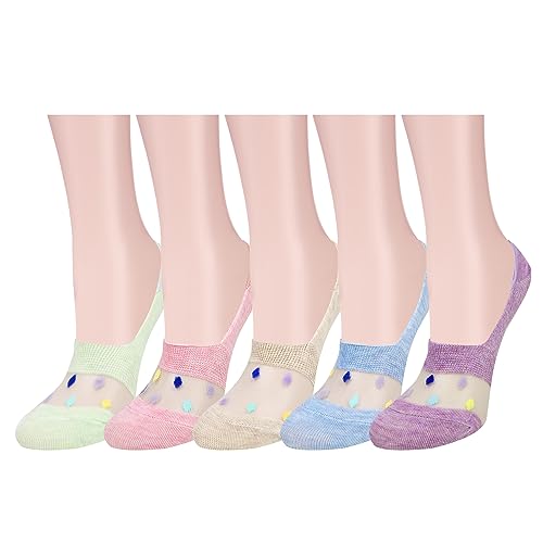 Image of Benefeet Sox Sheer No Show Socks for Women Girls Lace Mesh Low Cut Liner Socks Ultra Thin Nylon Invisible No See Footies Sock