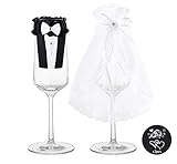 brautpaar deko shop 👰🤵Material: Stoff/Tüll Sweelov Sektgläser Hochzeit für Brautpaar Sektglas-Deko Sektgläser mit Ringe Herz Gravur Aufklebern Geschenk zur Hochzeit Valentinstag 2er-Set