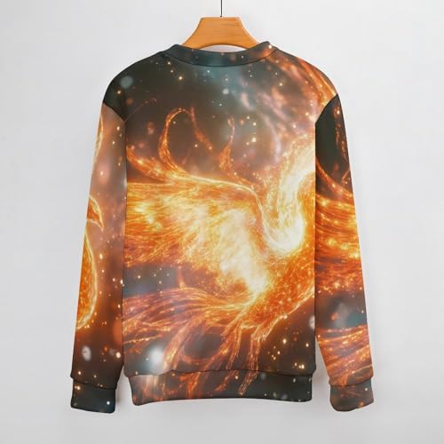 Light Swirling Phoenixes Men's Crew Neck Sweater Knit Pullover Women Casual Long Sleeve Crewneck Loose Fit Top3