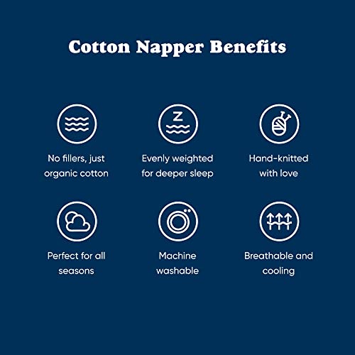 Bearaby Napper Organic Hand-Knit Weighted Blanket For Adults - Chunky Knit Blanket - Sustainable, Breathable - Machine Washable For Easy Maintenance (Moonstone Grey, 15 Lbs) #TOP6