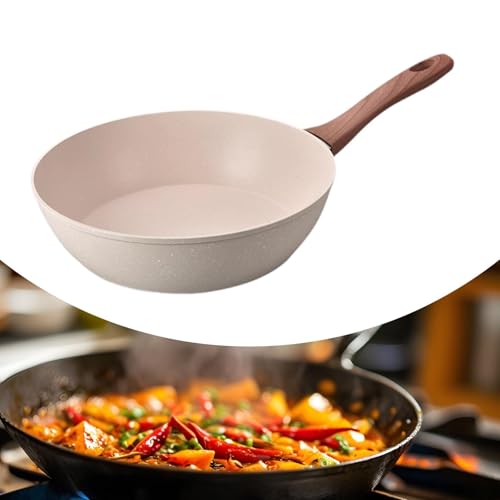 Wok beige con mango ergonómico 26x7.1 cm miniatura 2