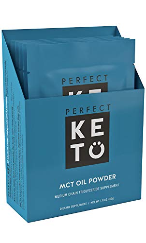 Perfect Keto [5 Pack] MCT Oil Powder: Ketosis Supplement for Ketone Energy | Paleo Natural Non Dairy Ketogenic Keto Coffee Creamer (Unflavored)