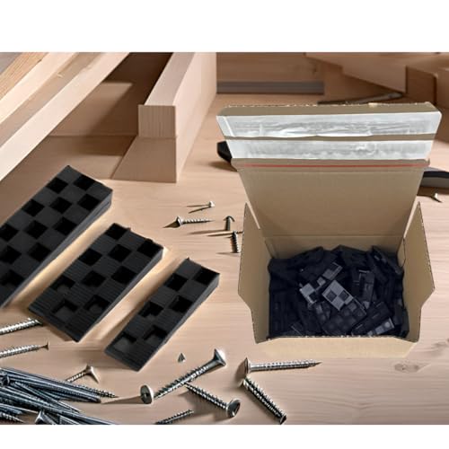 ALUCON Kunstoffkeile 94 x 44 x 14 mm - Keil für Fenster und Fliesen Boden Türen - Fensterkeile für Kunststofffenster - Montagekeile für Fenstermontage - Schwarz 25 Stück