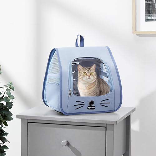 Image of Amazon Basics Premium Pet Carrier Backpack | Grey | Spacious and Breathable Design | Durable Travel Bag for Cats, Kittens and Puppies | 34 cm x 23 cm x 33 cm