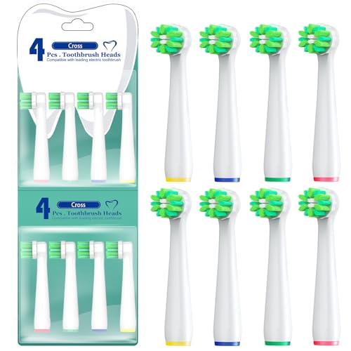 Têtes de brosse compatibles avec Oral B Cross Clean pour éliminer la plaque en profondeur