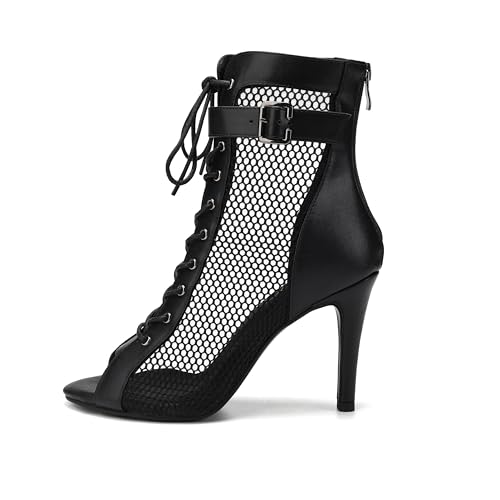VCIXXVCE Damen Lateinische Tanzstiefel Schnüren Schwarz Salsa Bachata...