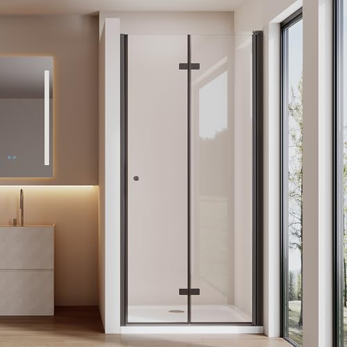 Cozynest Duschtür Faltbar Schwarz 70x185cm Nischentür Dusche mit...