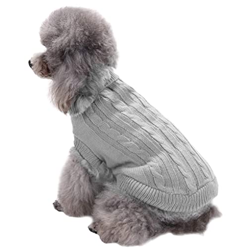CHBORCHICEN-Small-Dog-Sweaters-Knitted-Pet-Cat-Sweater-Warm-Dog-Sweatshirt-Dog-Winter-Clothes-Kitten-Puppy-Sweater-Medium-Grey