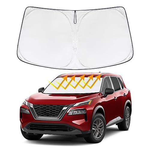 Kathaobai Sun Shade Custom Fit for Nissan Rogue 2021-2023 Updated Sunshades Protector Foldable Windshield Sun Visor Blocks UV Rays & Sun Heat Reflective Protection Keep Your Car Cooler