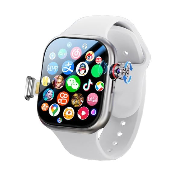 S9 HC 4G/5G SIM Smart Watch with AMOLED Display | 180° Rotating Side Camera | 8GB RAM 128GB ROM | GPS, Bluetooth Calling, Play Store Apps, Social Media, Fitness & Sports Tracker – Silver-image-42