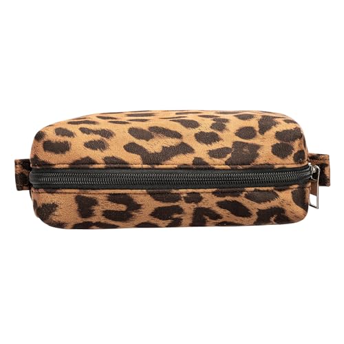 Leopard Print Design Cosmetic bag Makeup bag Soft Toiletry Bag for Women Travel Essentials (Brown)4
