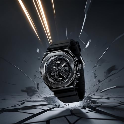 Image of Carlington Velocity Series Analog-Digital Sports Watches for Men and Boys with Alarm, Stopwatch, Backlit Display, Dualtime, Silicone Rubber Strap, Water & Shock Resiatant - CT 8102