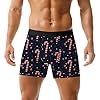 Cocila Men's Funny Christmas Breathable Briefs Xmas Santa pants Novelty Holiday Shorts 2x Mens Boxers With Fly Opening Black