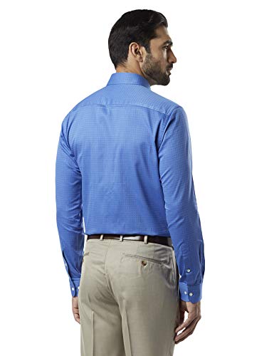Image of Raymond Men Slim Fit Solid Pattern Pure Cotton Semicutaway Collar Full Sleeve Formal Shirt