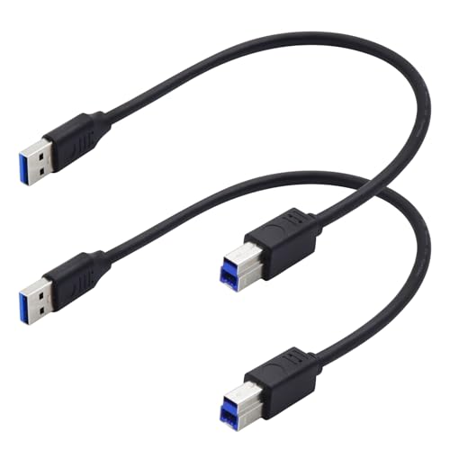 LANMINGLEL Cable de impresora USB 3.0 USB 3.0 tipo A macho a tipo B macho cable de impresora de alta velocidad para escáneres, impresoras, discos duros externos de escritorio y más (2 unidades)