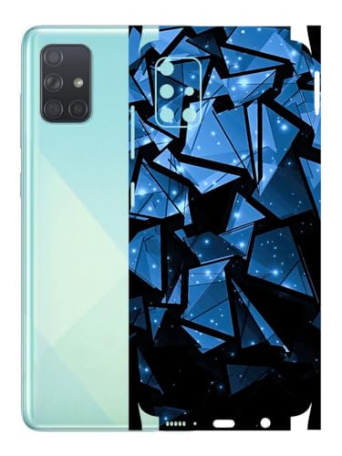 Image of AtOdds - Mobile Back Skin Sticker Wrap Compatible with Samsung Galaxy A51 (Coverage - Back+Camera+Sides) (Blue Crystal)
