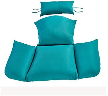 SQINAA Hanging Egg Hammock Chair Cushions Without Stand,Swing seat Cushion Thick nest Hanging Chair Back with Two Floral Cushions-E