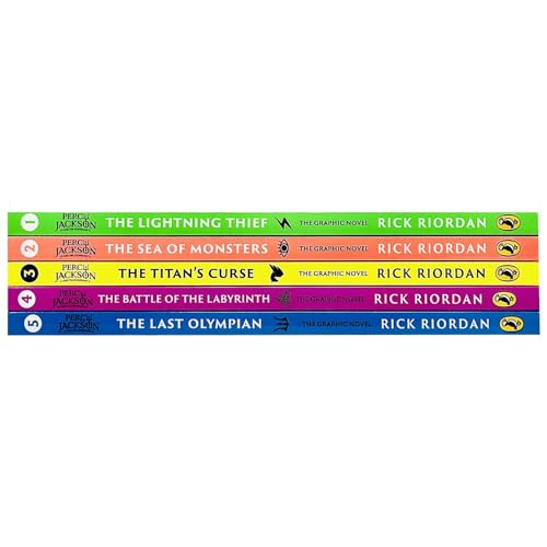 Percy Jackson Graphic Novels 1-5 Books Collection Set (The Lightning Thief, Sea of Monsters, Titan's Curse, The Battle of the Labyrinth, The Last Olympian)