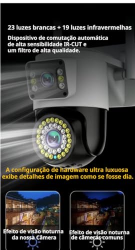 Câmera de Segurança Wi-Fi 6MP Full HD 1080P IP Interna Externa dupla lentes dupla visualizações tecn