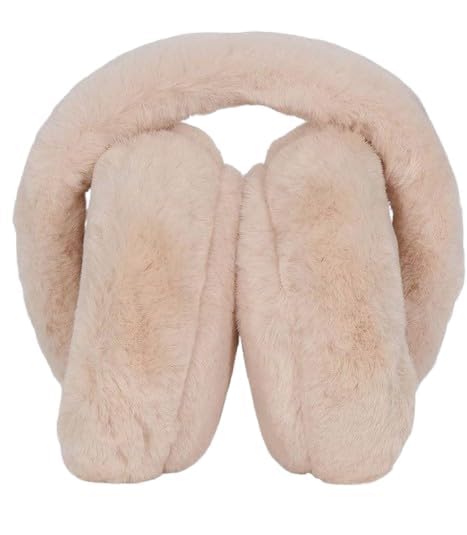 Women's Winter Ear Muffs with Faux Fur Fleece Lining, Foldable Lightweight Cable Knit Ear Warmers, Multiple Colours(PaCK of 1)