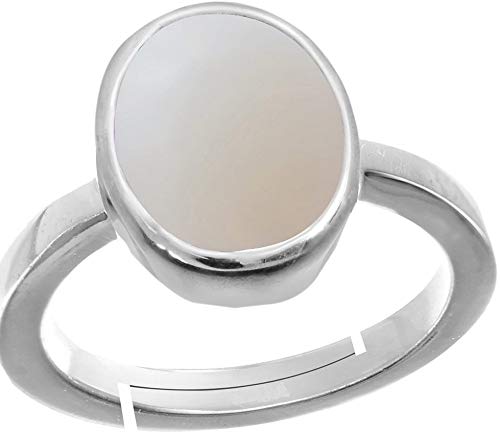 13.32 Carat / 14.25 Ratti Certified Natural AA++ Quality Panchdhatu White Fire Opal Loose Gemstone Silver Plated Adjustable Ring for Men and Women-image-17