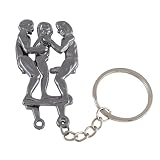 KDUPUP Stainless Steel Sex Pose Keychain Creative Alternative Interest Key Ring Unique Car Key Holder Stylish Backpack Pendant Charms (Silver F)