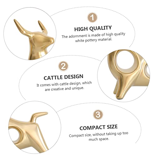 Vaches en céramique du Chinois petits objets décoratifs lot de 2 pièces