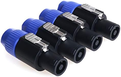 NANYI NL4FC speakon Cable Crown Amplifier, Audio Speaker Plug Twist Lock 4 Pole Speaker Plug Compatible with Neutrik Speakon NL4FC, NL4FX, NLT4X, NL2FC - 4 Pack