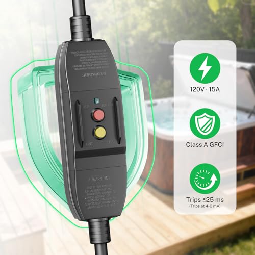 Image of FIRMERST Hot Tub GFCI Power Cord Replacement, in-Line, 25 FT, 14 /3 SJTW