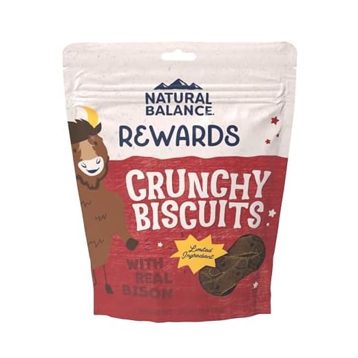 Natural Balance Limited Ingredient Rewards Crunchy Biscuits, Grain-Free Dog Treats for Adult Dogs of All Breeds, Sweet Potato & Bison Recipe, 14 Ounce (Pack of 1)