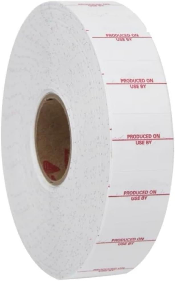 Produced On/Use by Permanent Pricing Labels Monarch 1136 Price Gun – 1 Sleeves, 8 Rolls Value Pack - 14,000 Pricemarking Labels – with Ink Rolls Included