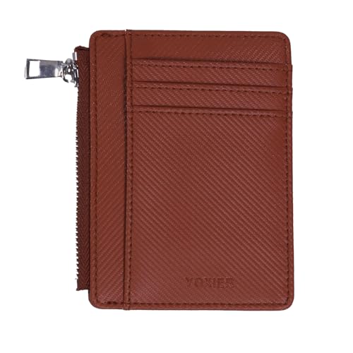 Slim Minimalist Wallet, Front Pocket Wallets, RFID Blocking, Credit Card Holder for Men & Women (brown)